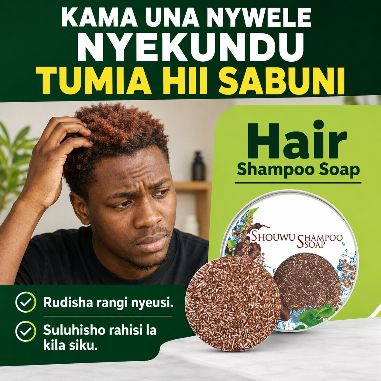 Hair Shampoo Soap 100% Pure natural