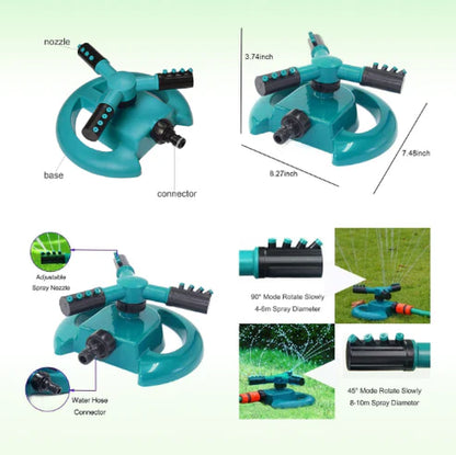 Water rotating sprinkler 360°